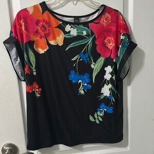 Emery Rose Size S Women’s Red and Pink Cuffed Sleeve Blouse